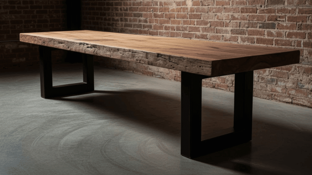 metal frame industrial bench