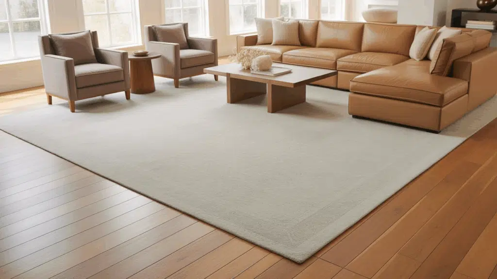 all furniture on the rug