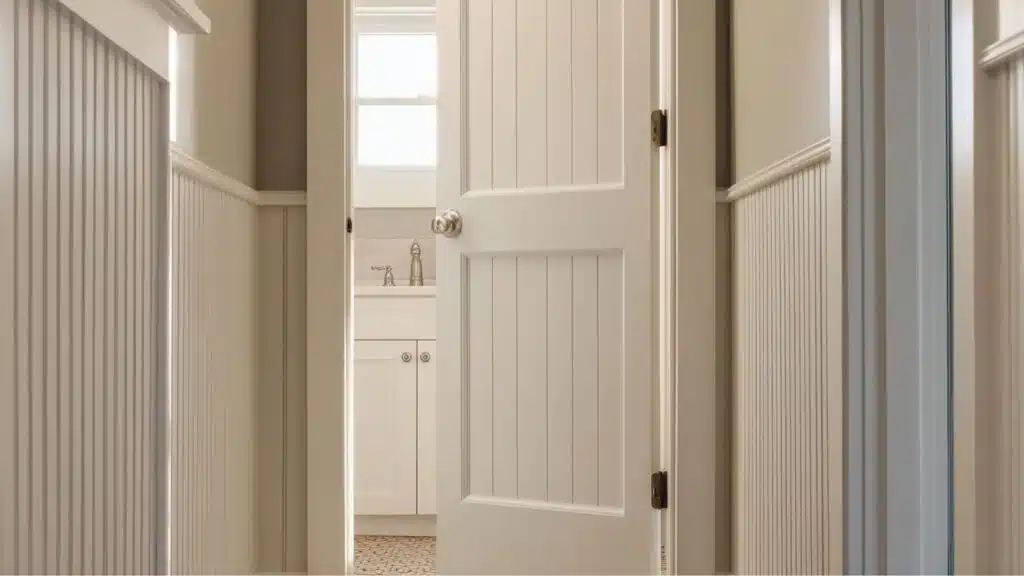 beadboard bathroom doors