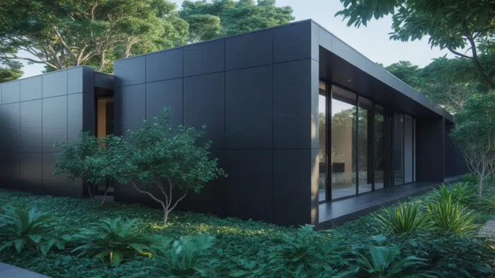 charcoal black greenery exterior