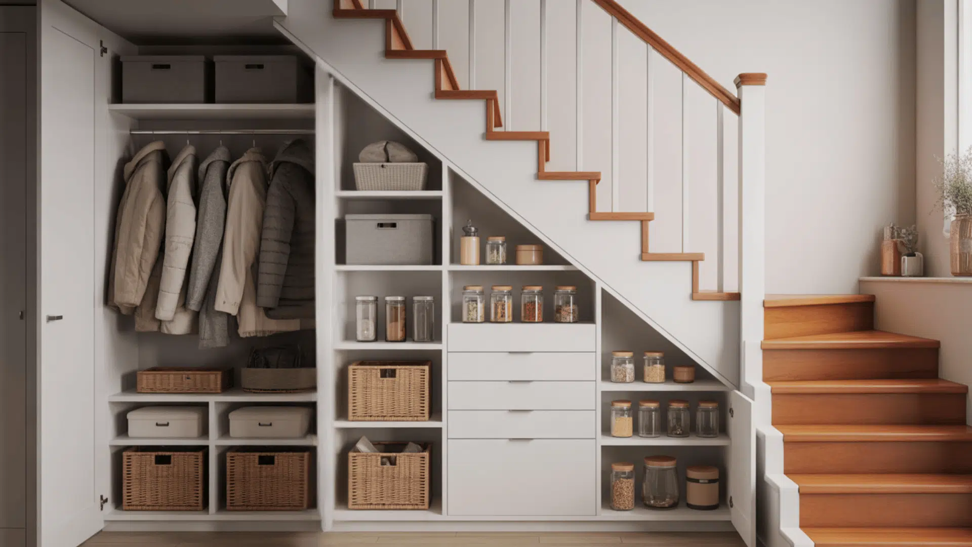closet under stairs ideas and pantry setup tips