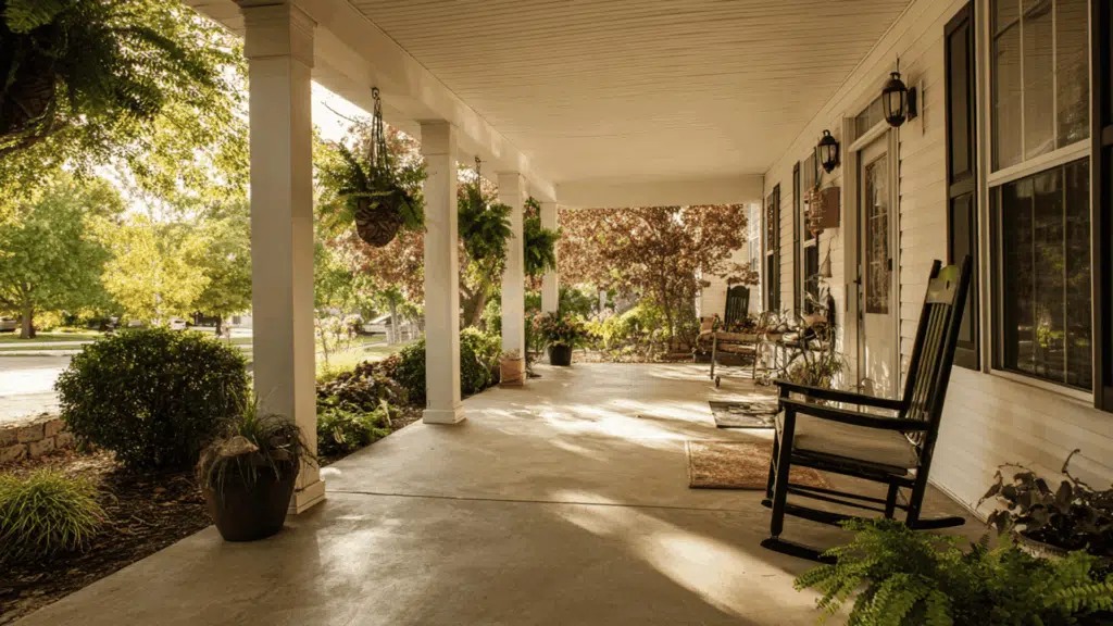 covered concrete front porch