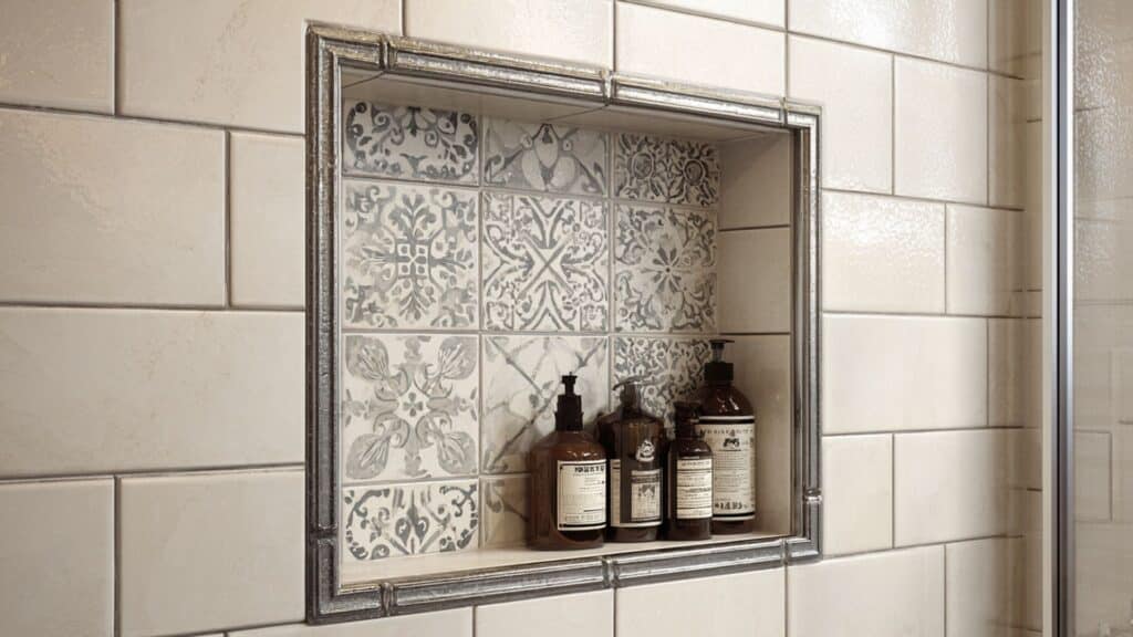 framed accent tile niche