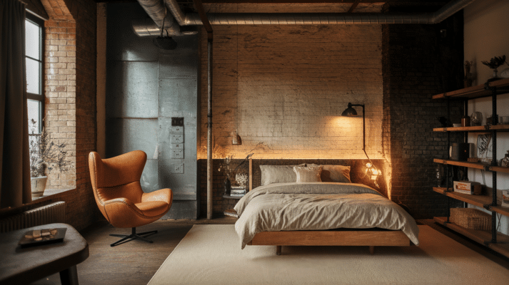 leather linen layer bedroom