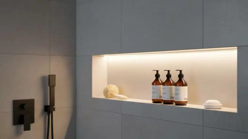 led lit shower niche