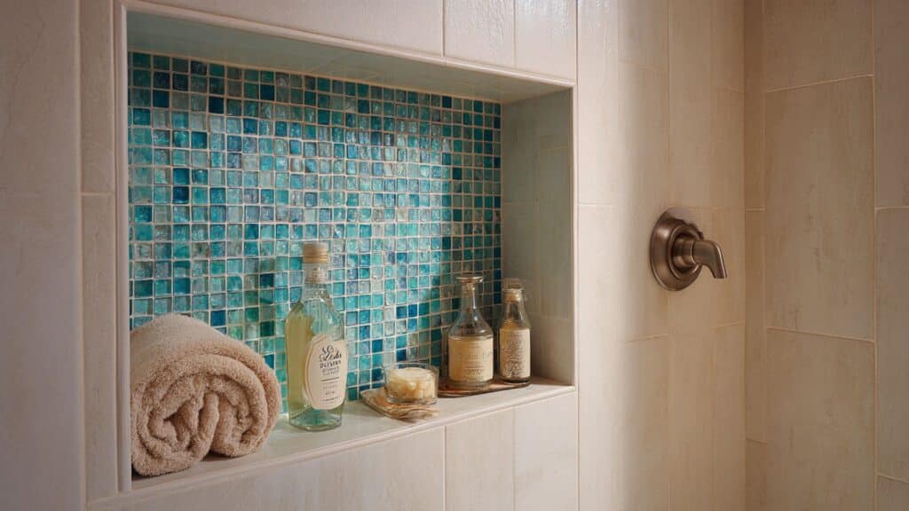 mosaic tiled niche back