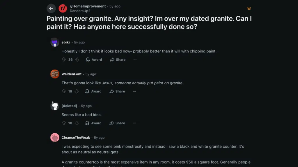 painting granite counter real experiences