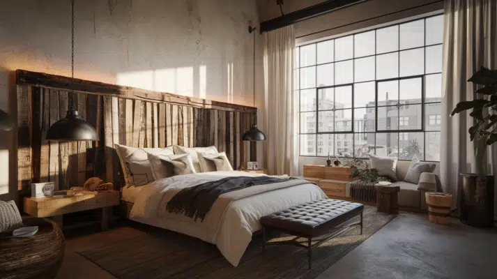 reclaimed wood headboard