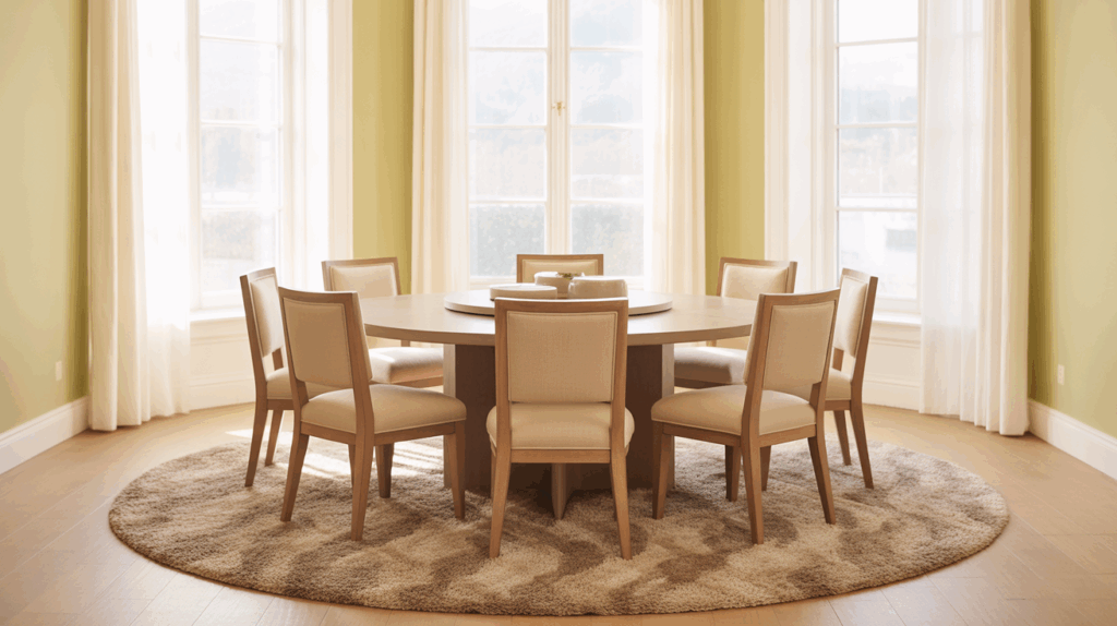 round rug with round table