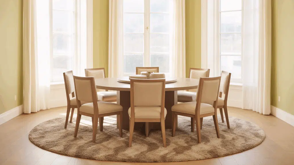 round rug with round table