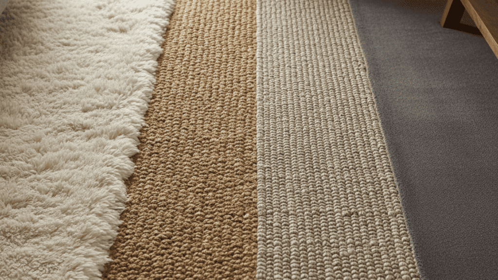 rug material and pile height by room use