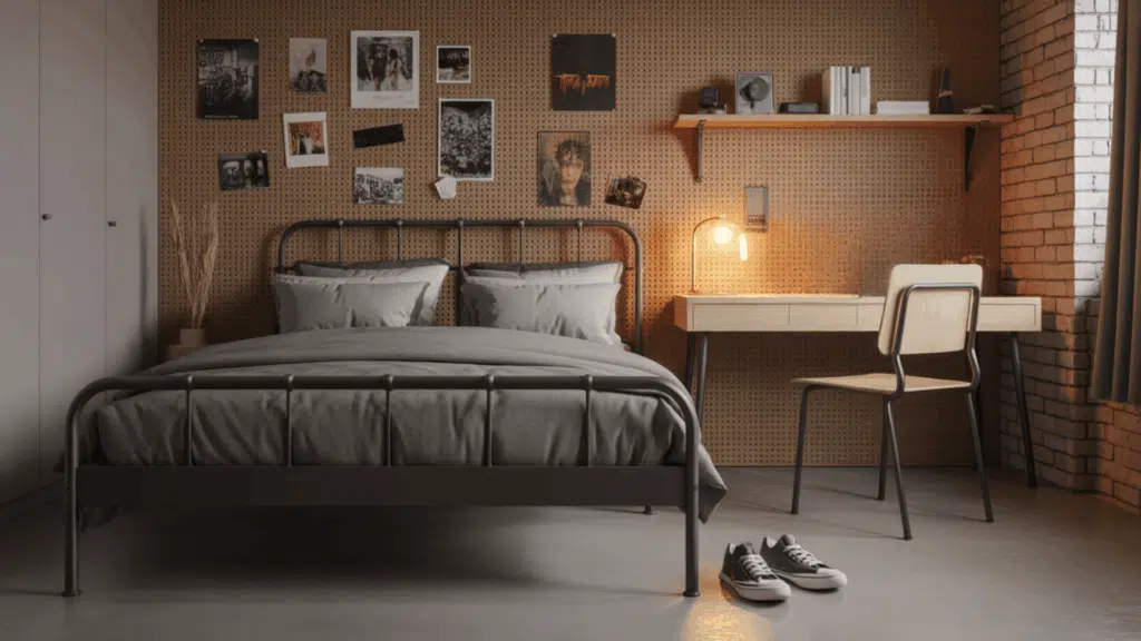 rustic industrial bedroom