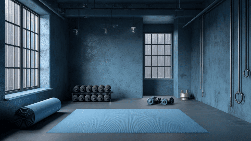 slate blue paint color on garage walls