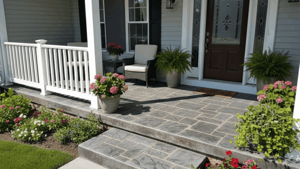 stamped concrete porch