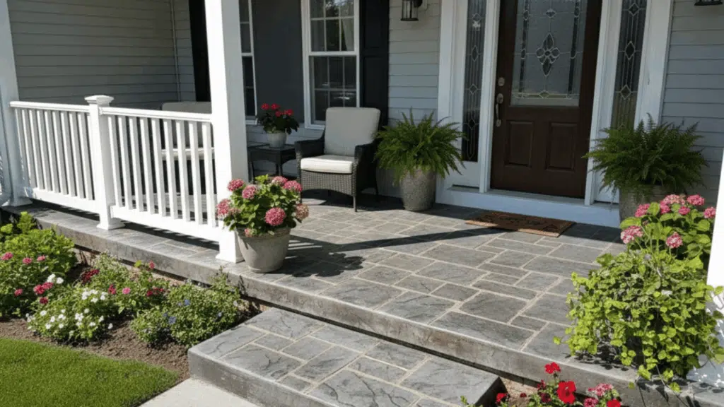 stamped concrete porch