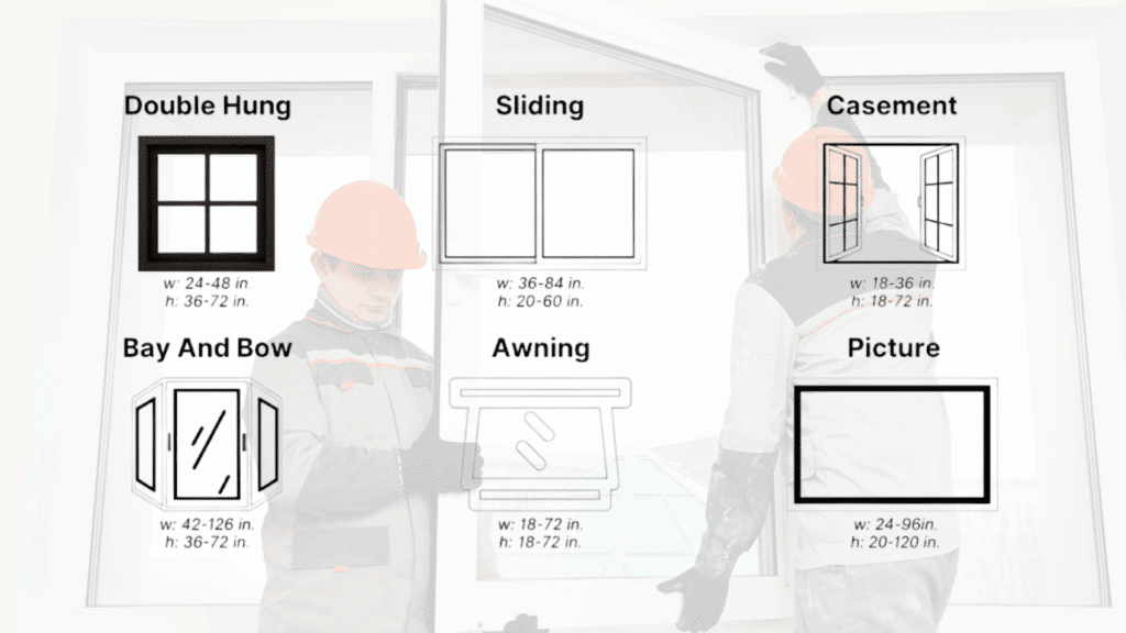 Standard Window Widths by Window Type