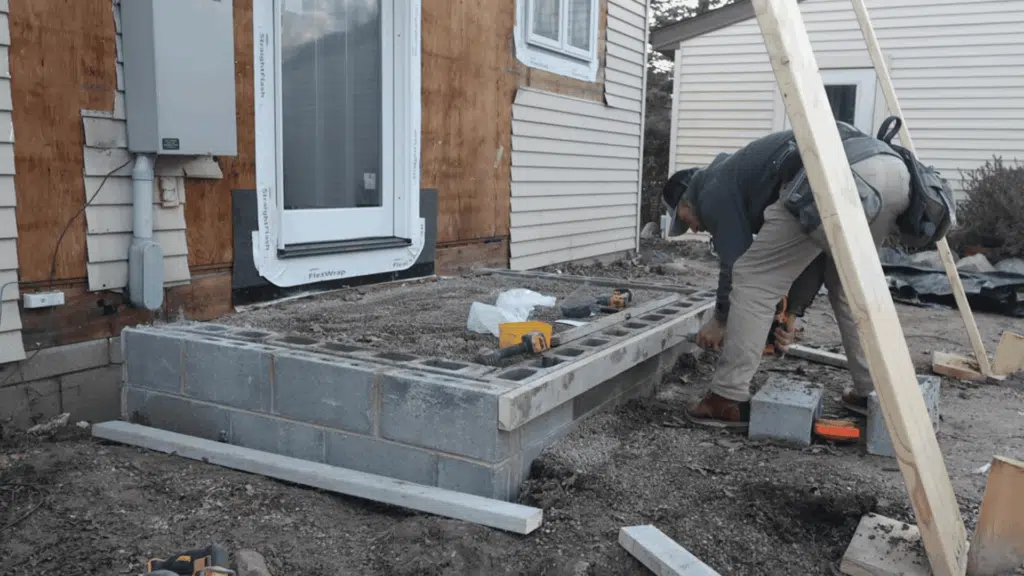 step one prep the area And build forms