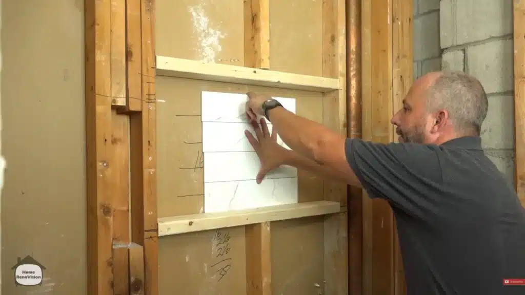 step three frame the niche With built In slope