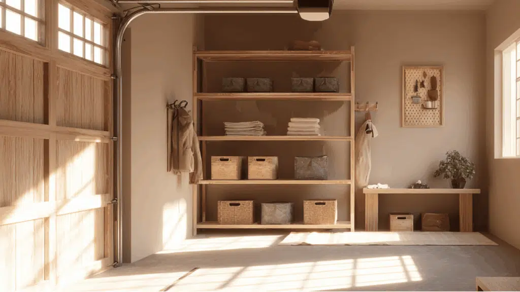 warm beige paint color on garage walls