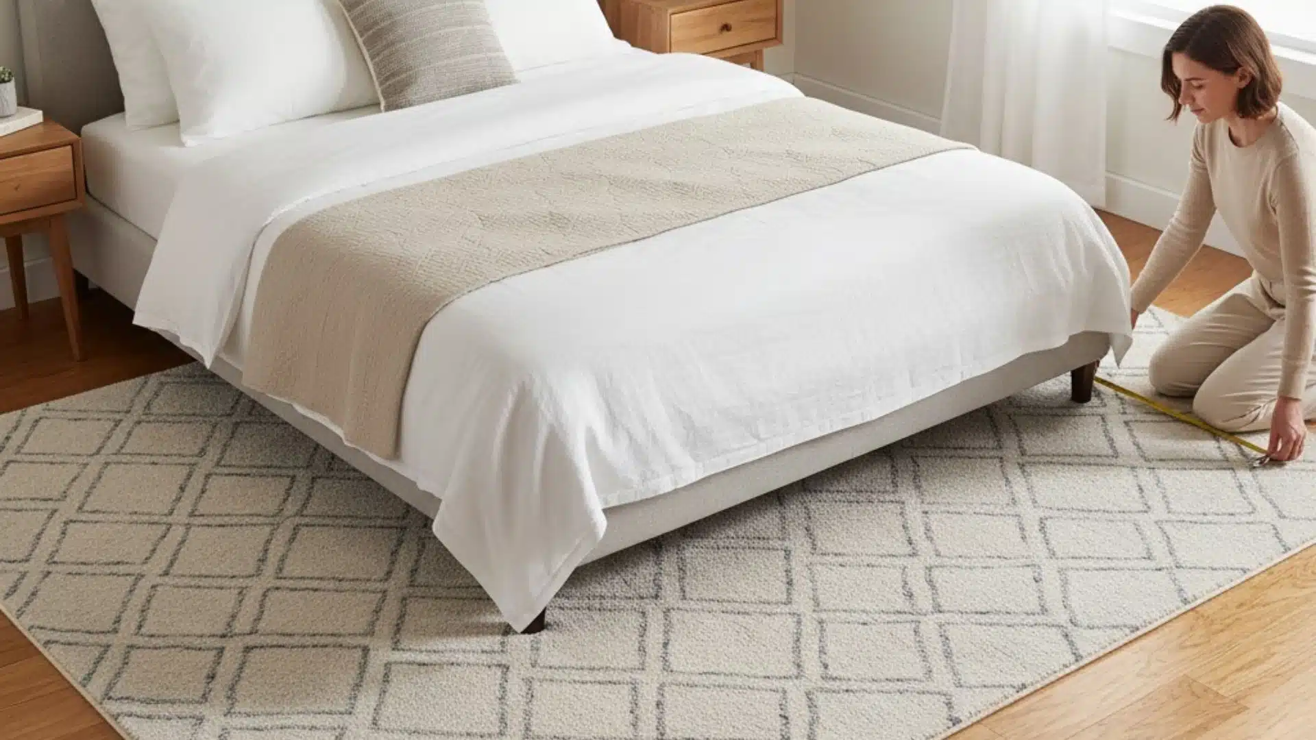 what size rug for full size bed fits right