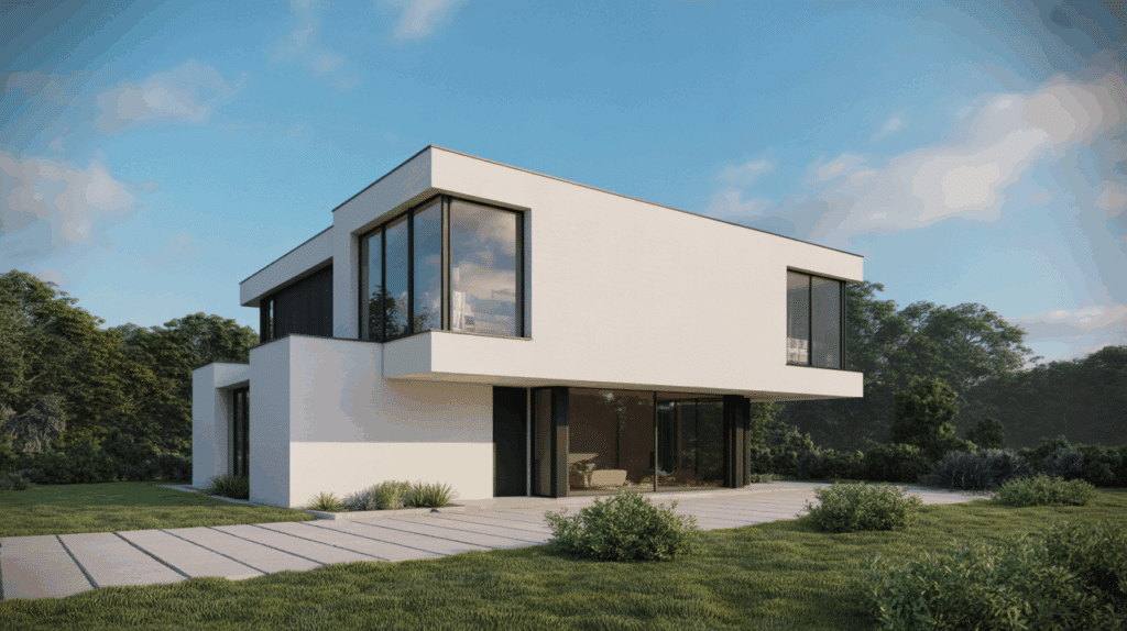 white box trim house