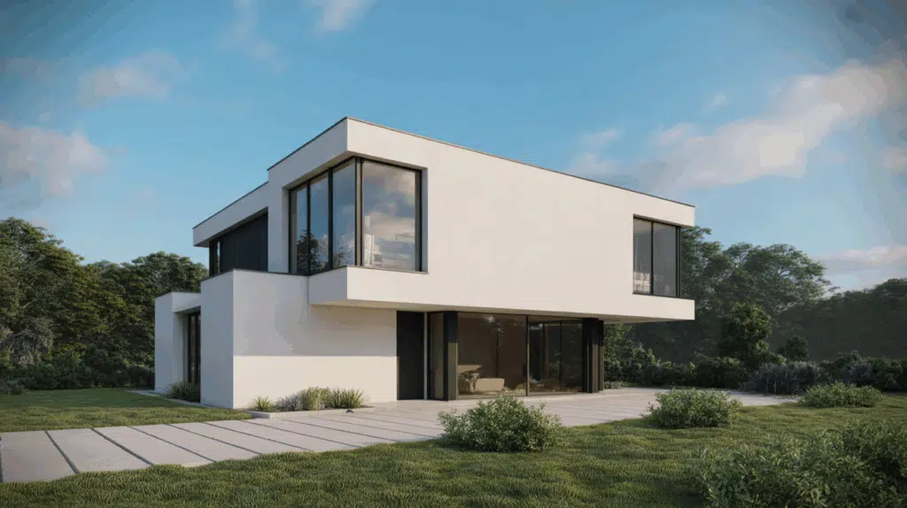 white box trim house