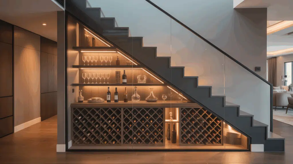 wine mini bar under stair