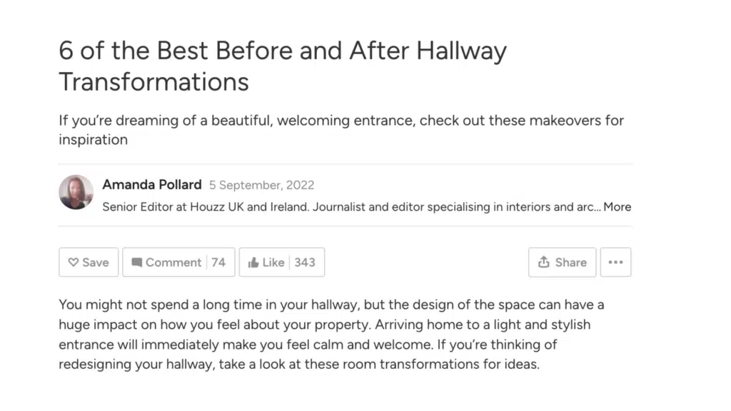 before and after hallway transformation