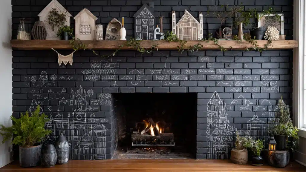 chalkboard paint on brick