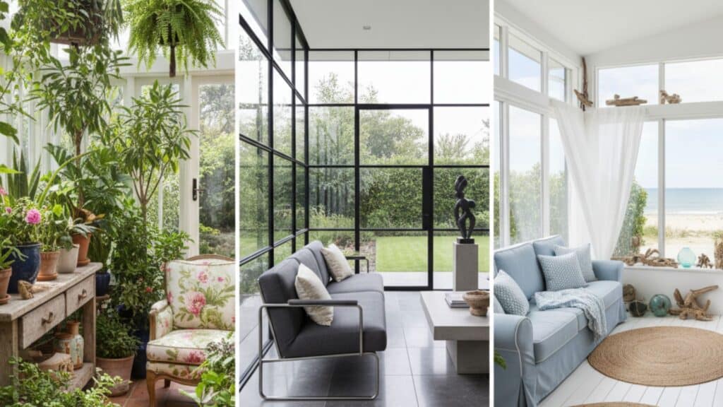 different design styles of conservatory sunroom