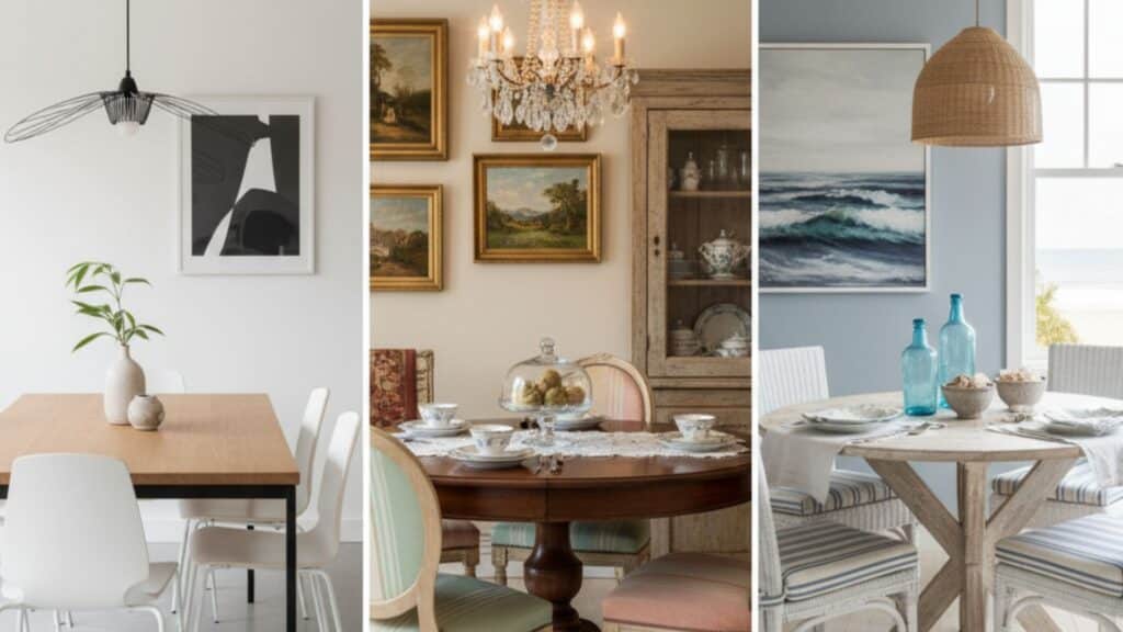 different design styles of dining room