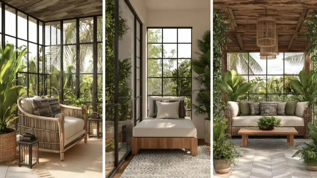 different design styles of enclosed patio screen room