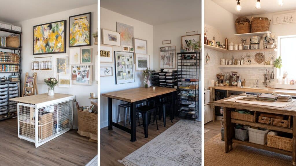 different design styles of hobby or craft room