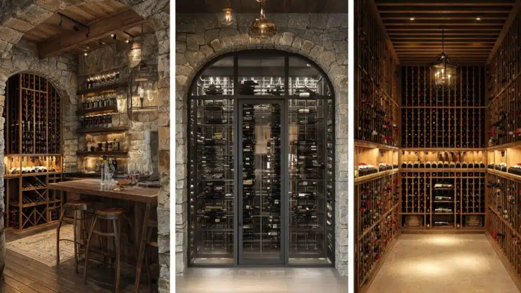 different design styles of wine cellar