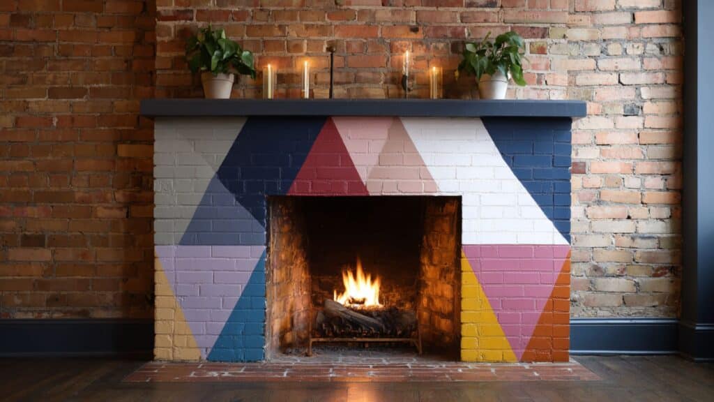geometric brick paint design