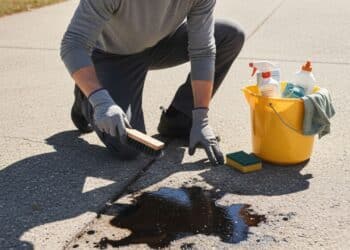 how to get oil stains out of concrete at home