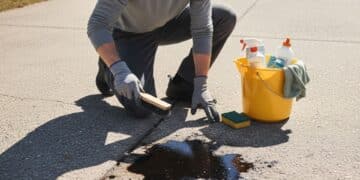 how to get oil stains out of concrete at home