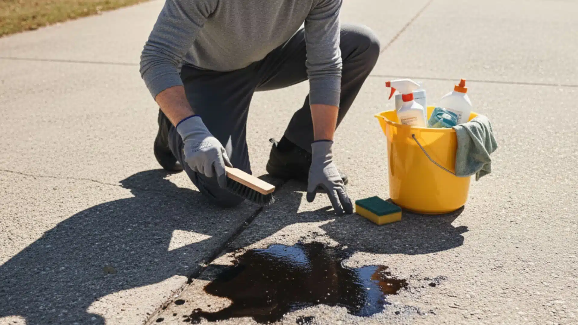 how to get oil stains out of concrete at home