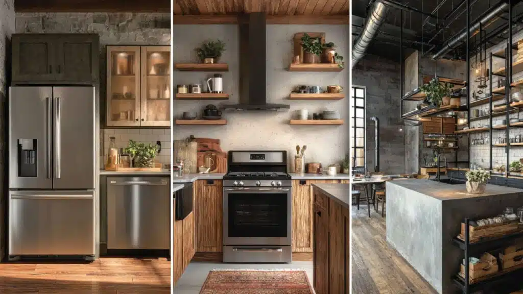 kitchen with different design styles