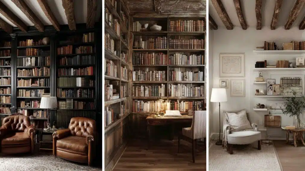 library or reading room with different design styles