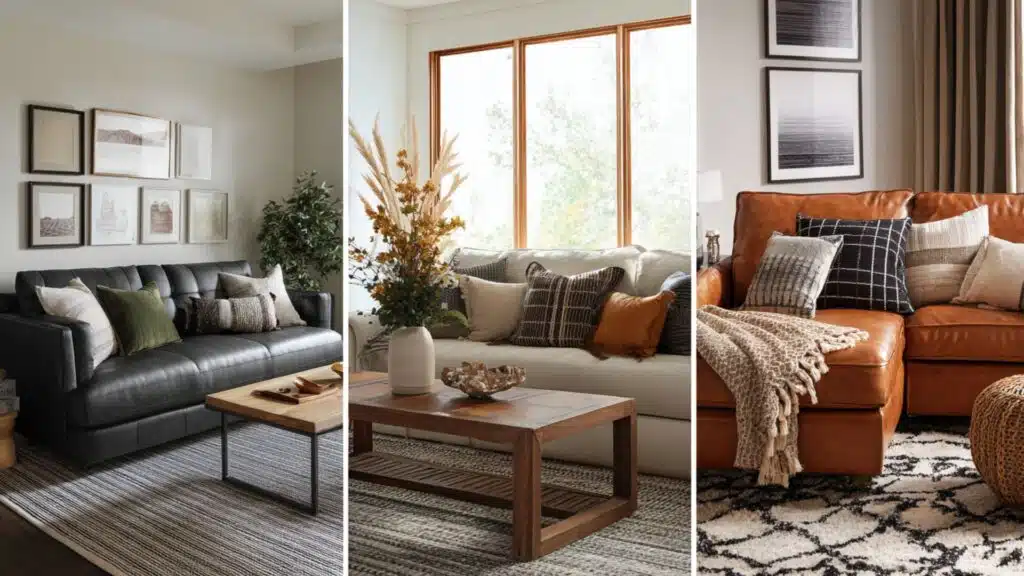 living room with different design styles