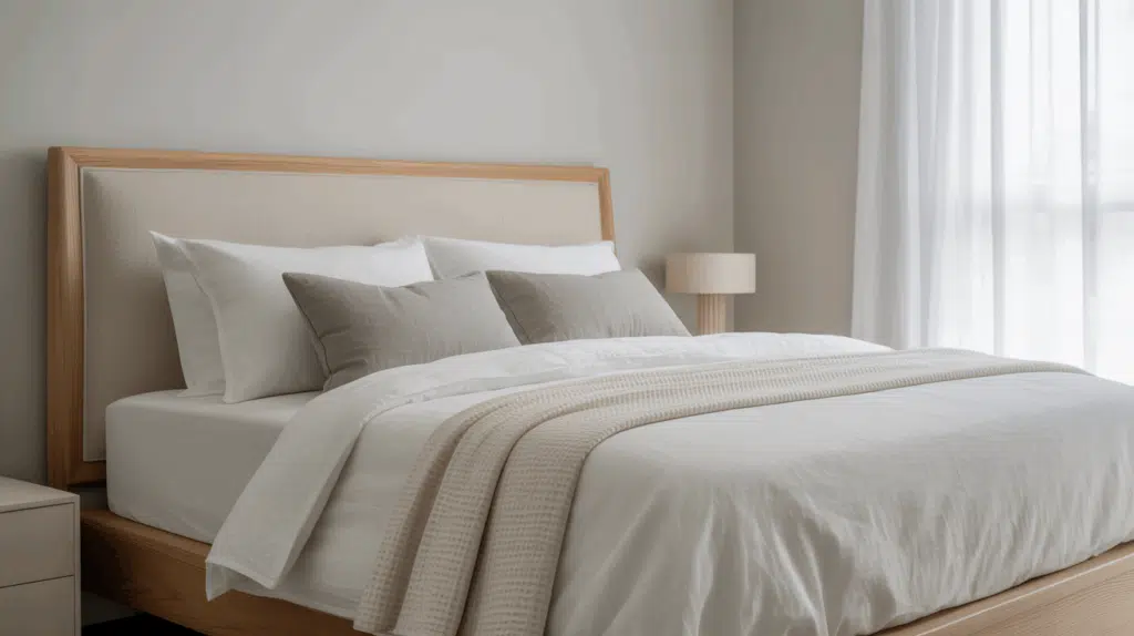 queen headboard with full bed
