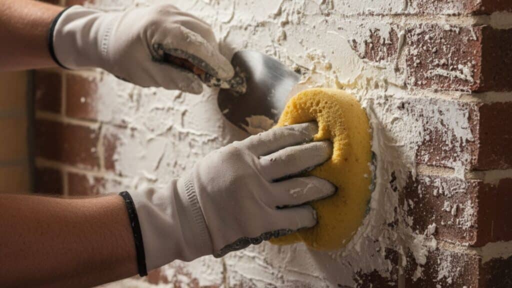 rustic german smear with white mortar