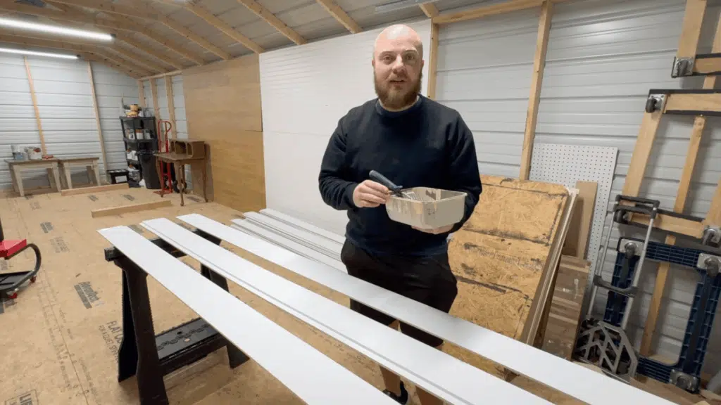 step two prep the room And pre paint your boards