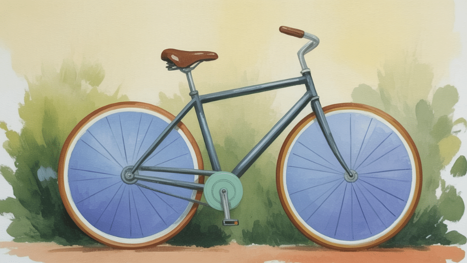 a bicycle leaning against a wall