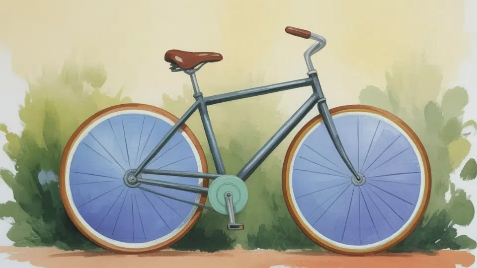 a bicycle leaning against a wall