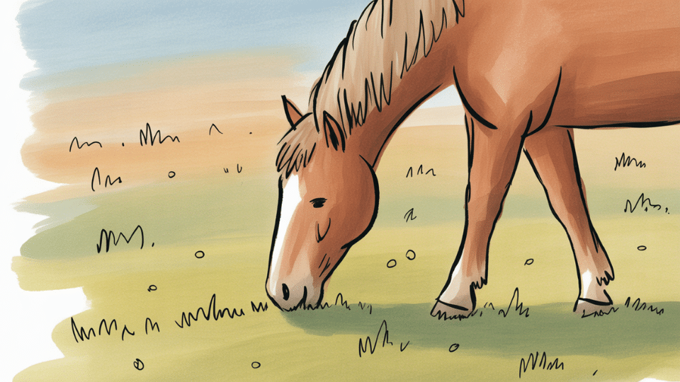 a horse grazing in a field