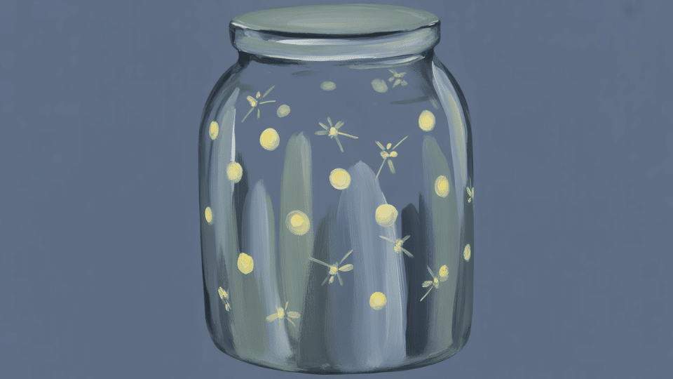 a jar filled with fireflies