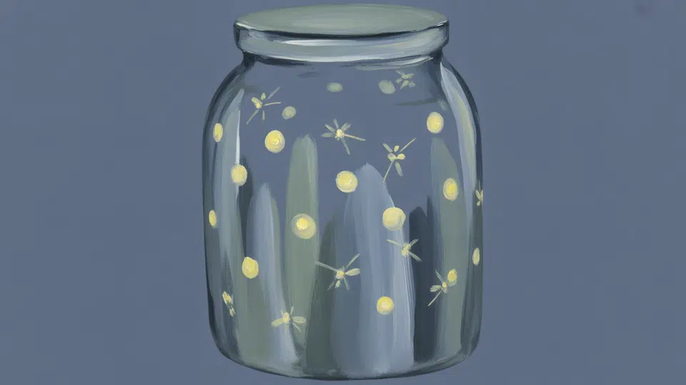 a jar filled with fireflies