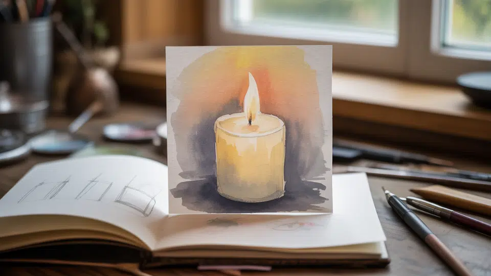 a single lit candle
